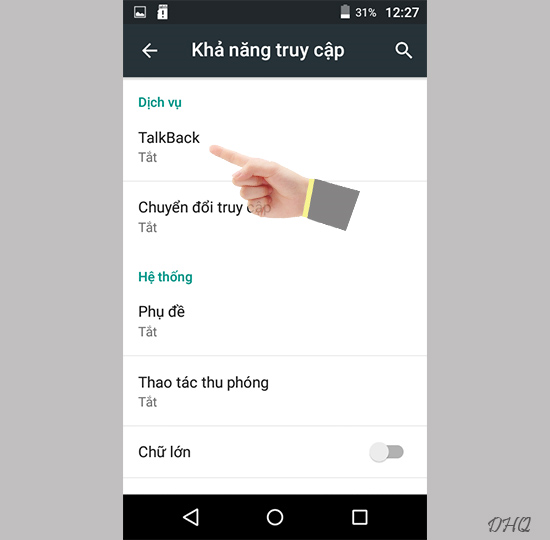 Chọn TalkBack